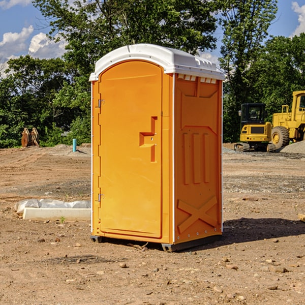 how often are the portable restrooms cleaned and serviced during a rental period in Oyster Creek